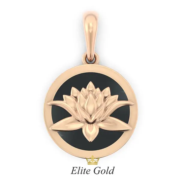 Lotus on onyx pendant, 2 image
