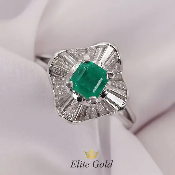 Vintage Azaria emerald and diamond ring