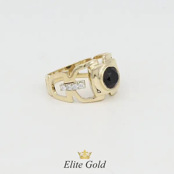 Men's ring Chain with central stone, 2 image