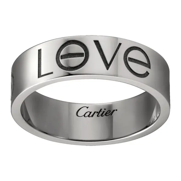 ?Кольцо в стиле Cartier Love в белом золоте