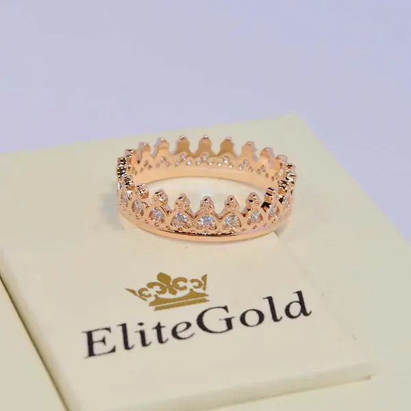 Tiara ring - Кольцо Корона в красном золоте