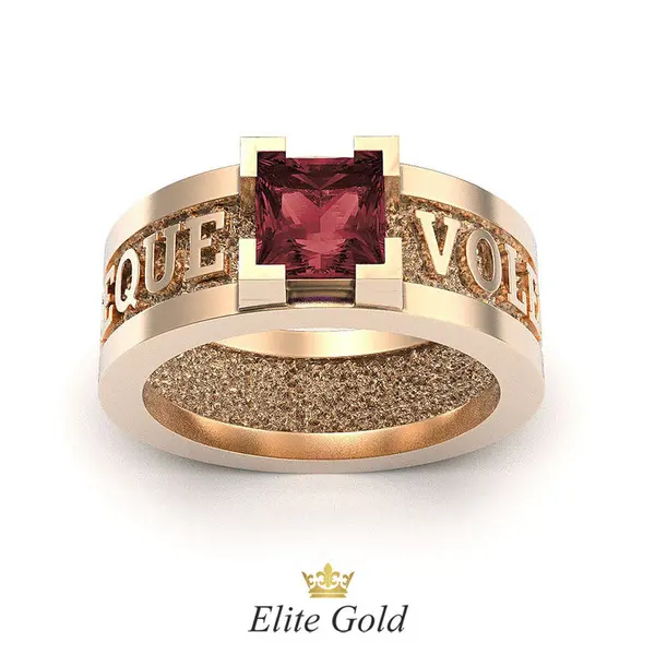 Men's ring with the inscription Sint, ut sunt, aut non sint and a square stone
