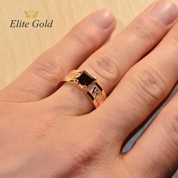 Men's ring with the inscription Sint, ut sunt, aut non sint and a square stone, 4 image