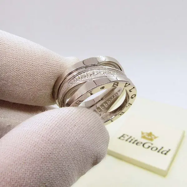 Кольцо в стиле Bvlgari Legend Ring с камнями