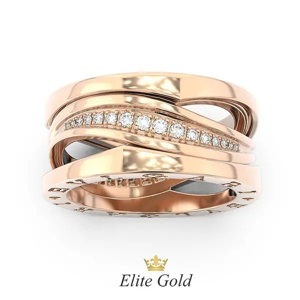 кольцо в стиле Bvlgari Legend Ring с камнями