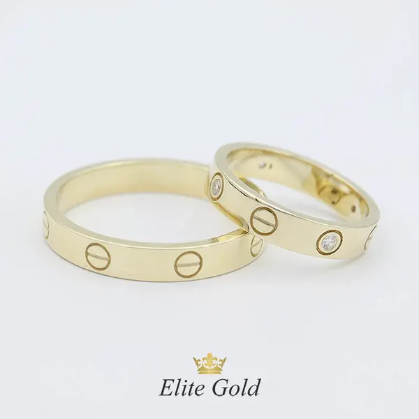 ?Кольцо в стиле Cartier Love Small в лимоном золоте