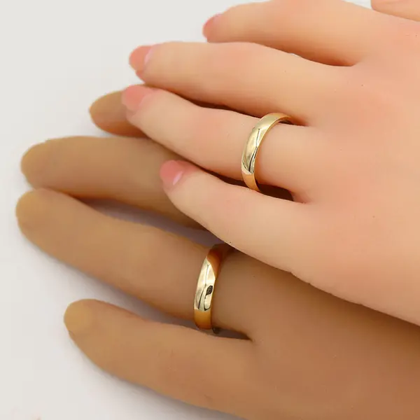 Wedding smooth rings 3 mm without stones, 4 image