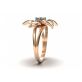 Дизайнерское женское кольцо Betty в виде цветка с камнем по центру