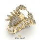 кольцо в форме скорпиона с камнями в желтом золоте