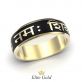 кольцо Mantra с черной эмалью в желтом золоте