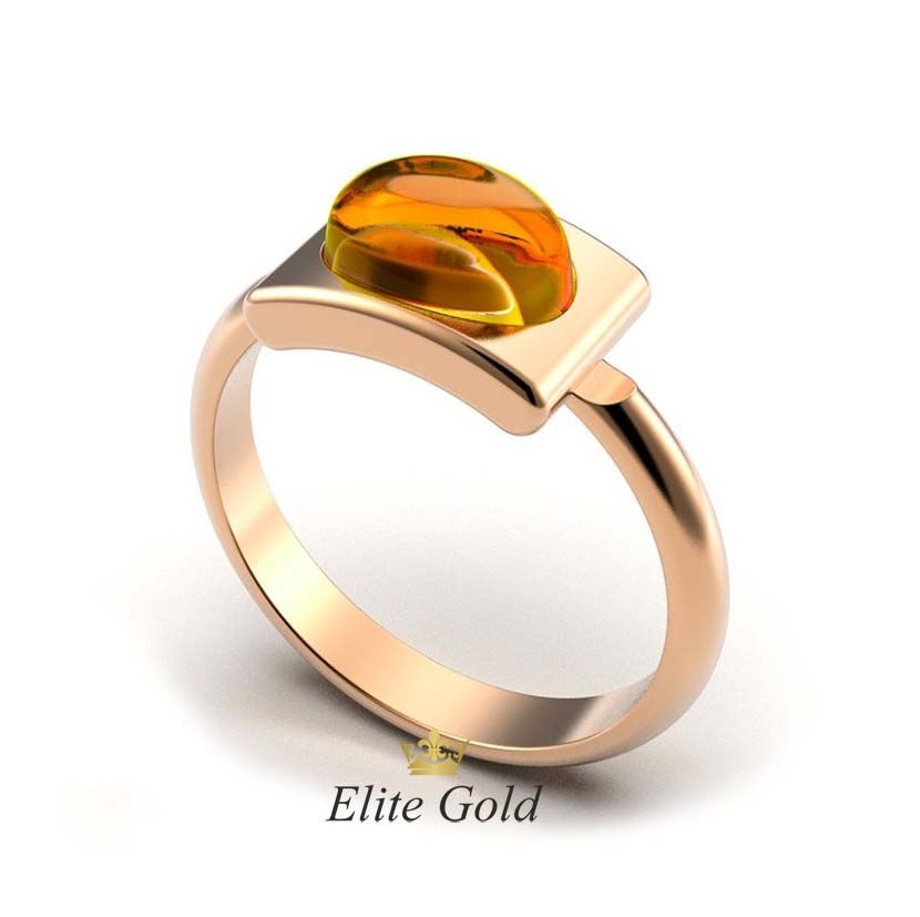 кольцо Amber в красном золоте с цитрином