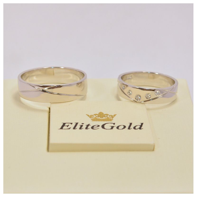 обручальные кольца в белом золоте 585 с бриллиантами