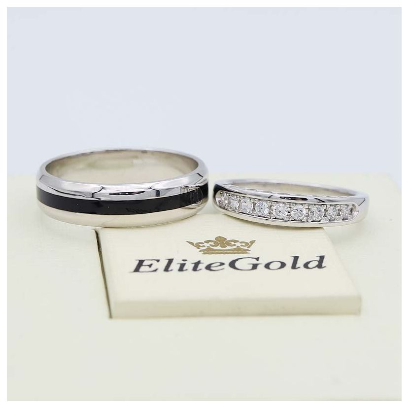 кольцо Archer в белом золоте с женским кольцом Isabella