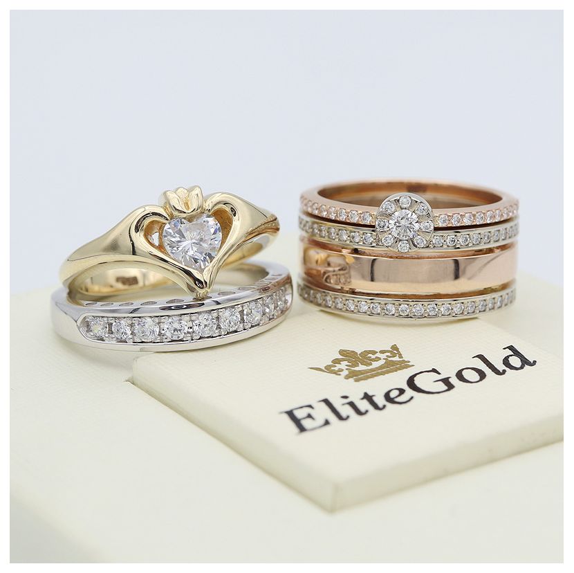 кольцо Keira с белым камнем и другиим изделиями от EliteGold
