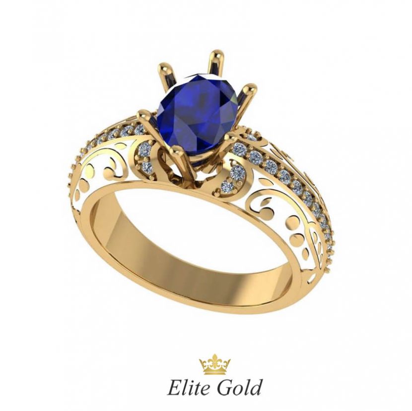 Дизайнерское женское кольцо Fascino с ювелирной эмалью и камнями
