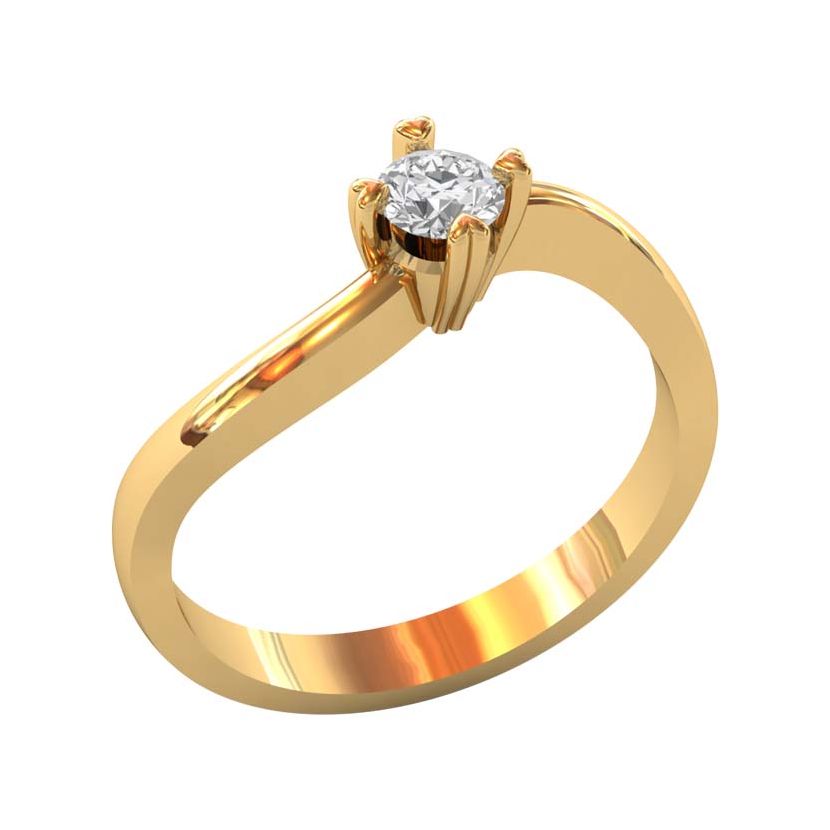 женское кольцо-солитер для помолвки