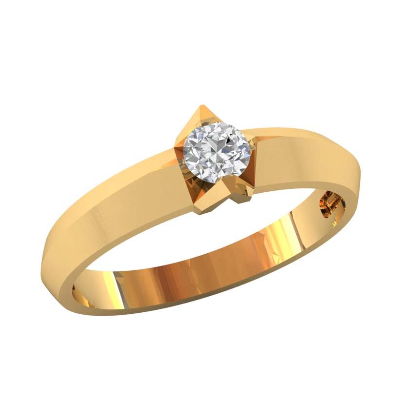 классическое кольцо для помолвки с широким ободком