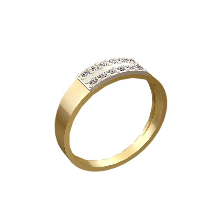женское кольцо 12 камней с накладкой