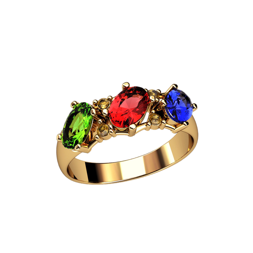 кольцо Enola с разноцветными камнями