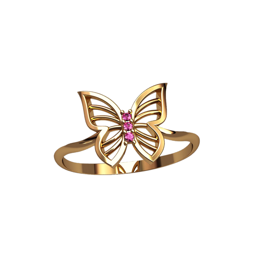 кольцо женское в виде бабочки