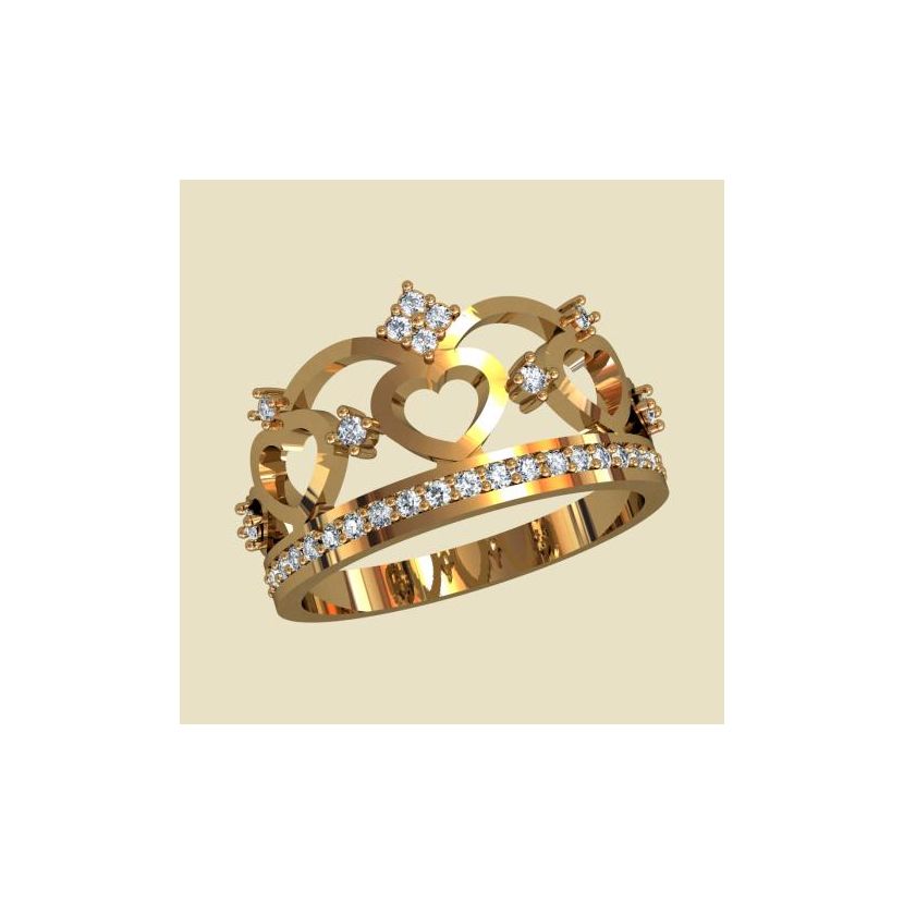 женское кольцо корона