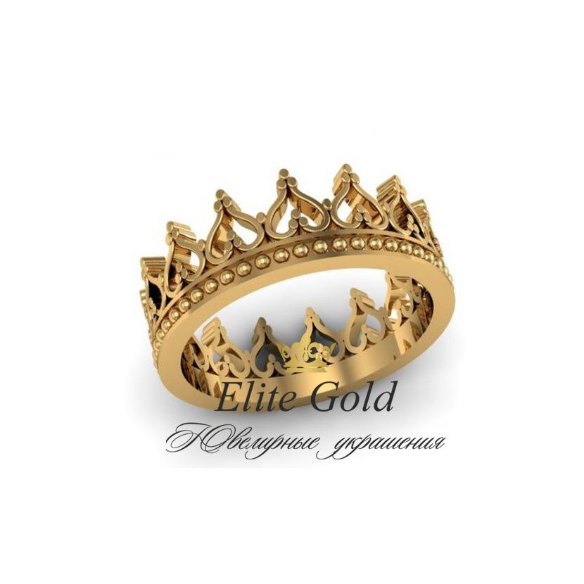 кольцо-корона в красном золоте 585