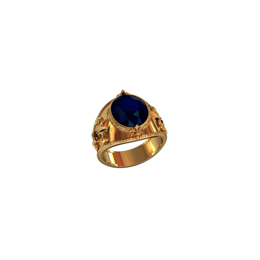 перстень Tesoro с синими камнями