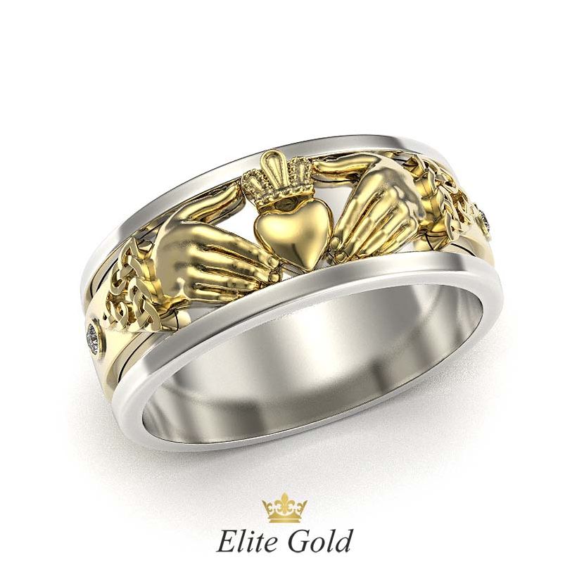 кольцо eternity в двух цветах золота