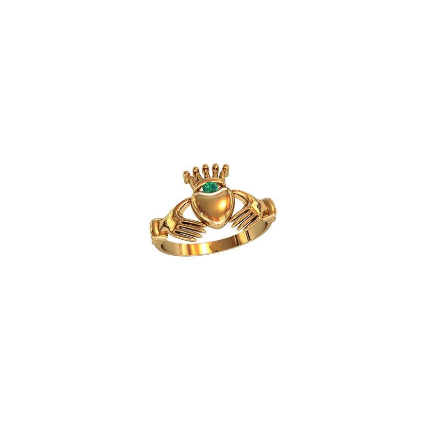 кольцо Kalea в красномзолоте с зеленым камнем