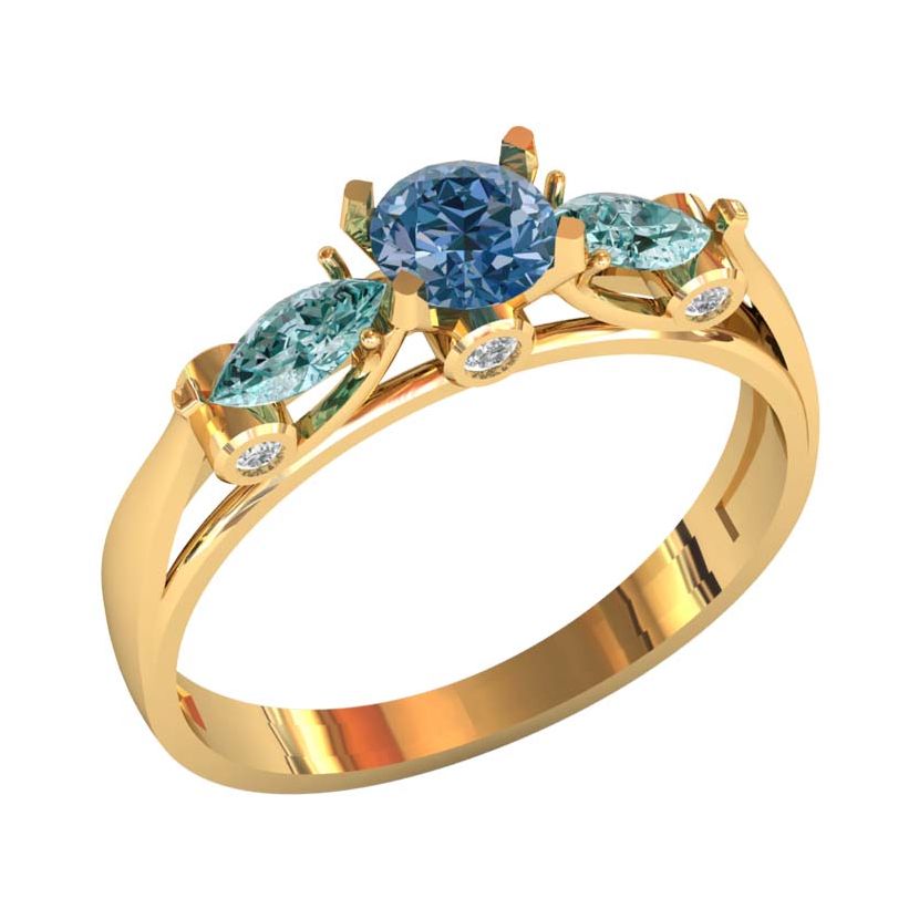 кольцо женское для помолвки или на каждый день с камнями