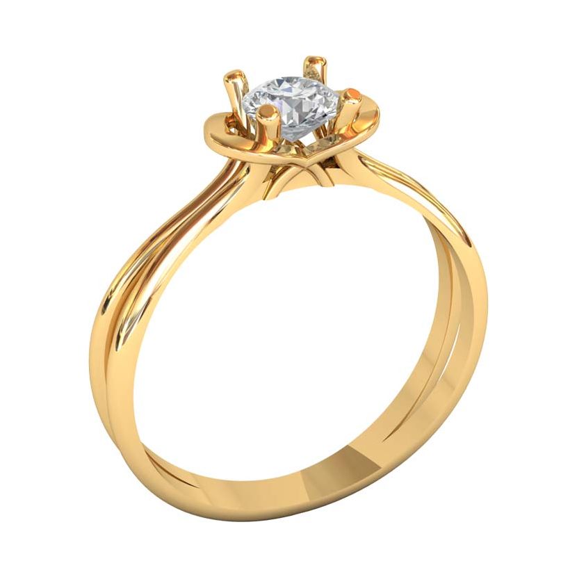 классическое женское кольцо с камнем и узором