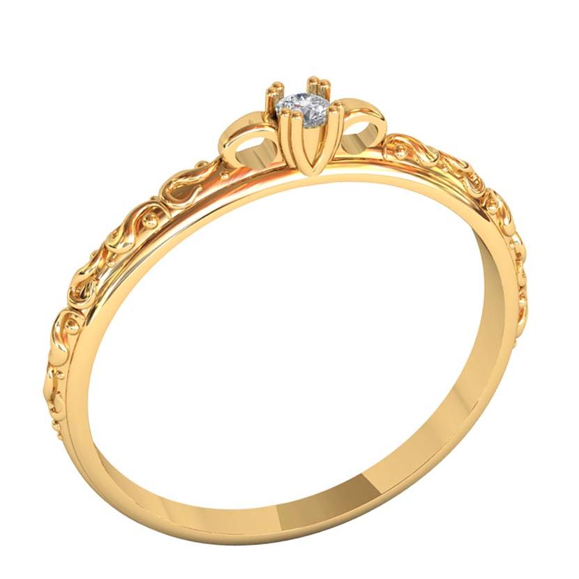 кольцо Axara в красном золоте с белым камнем