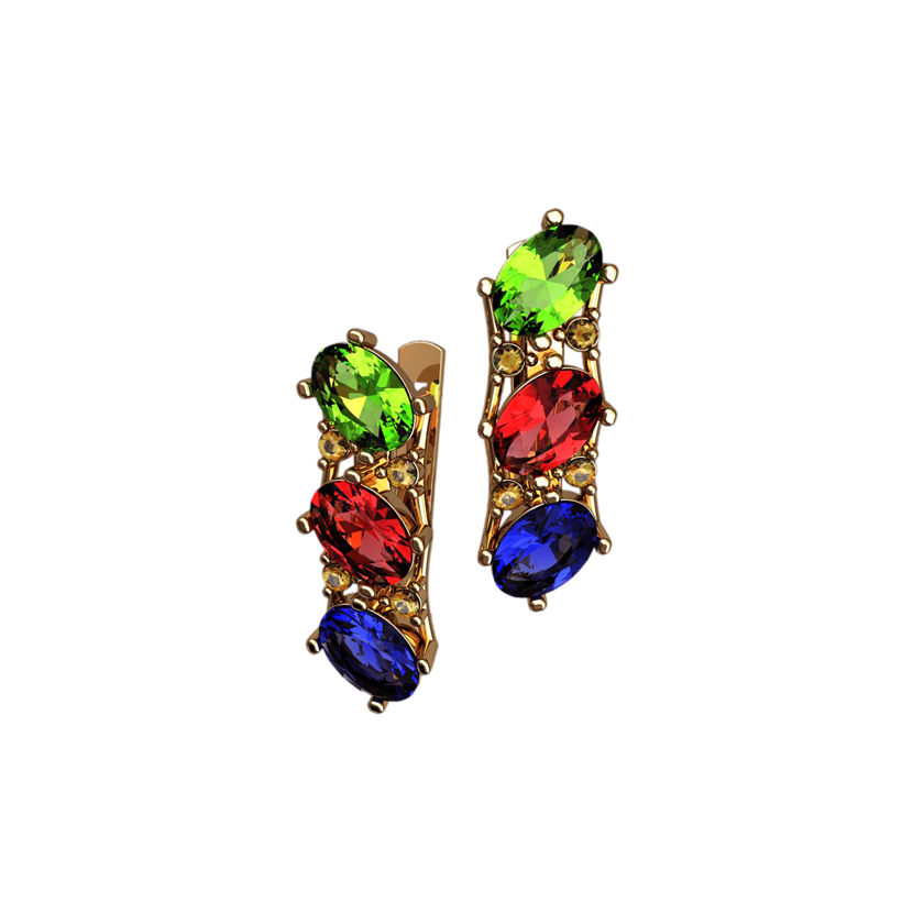серьги Enola с разноцветными камнями