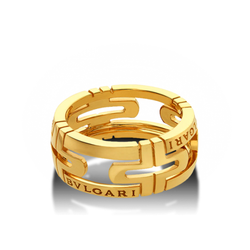 кольцо bvlgari parentesi без камней в лимонном золоте