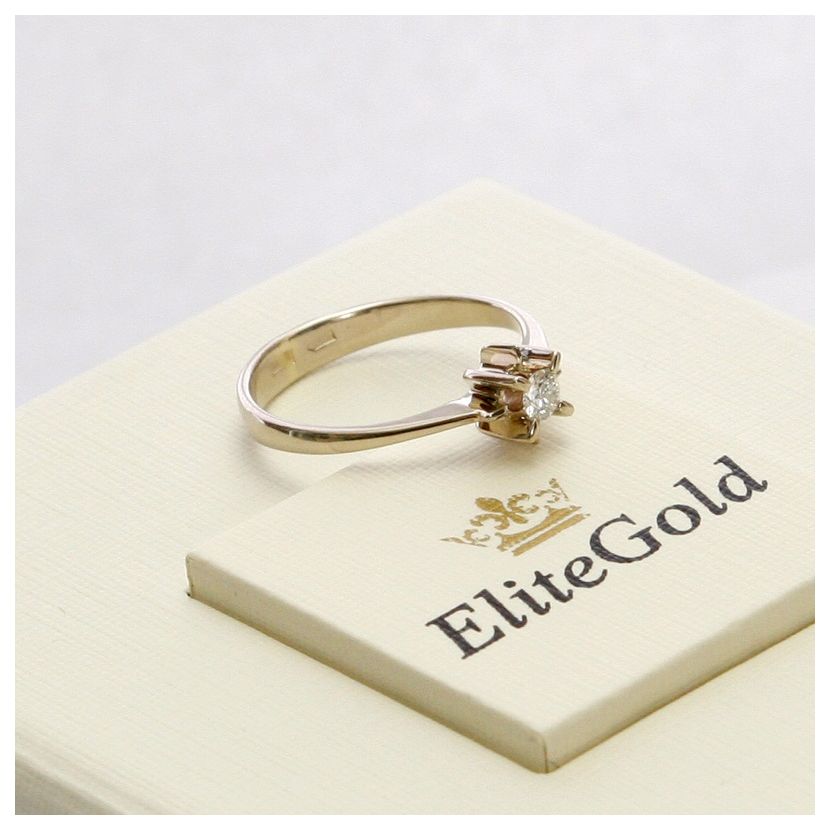 кольцо для помолвки солитер в белом золоте