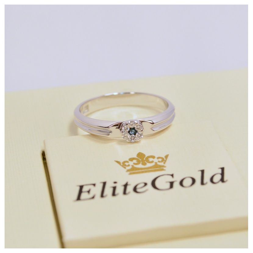 женское помолвочное кольцо в белом золоте с бриллиантами