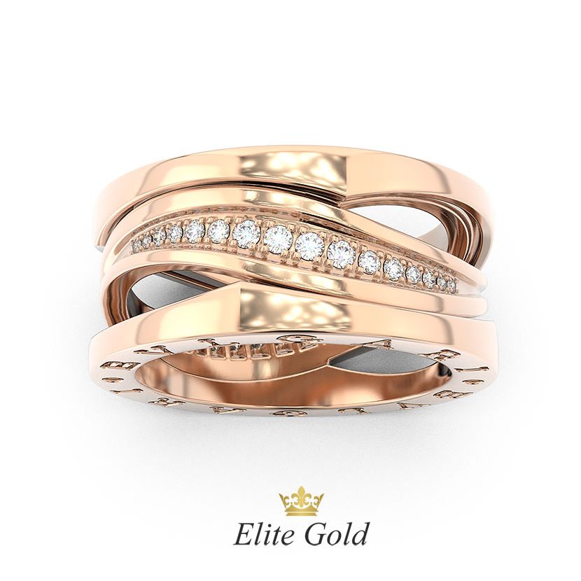 кольцо в стиле Bvlgari Legend Ring с камнями