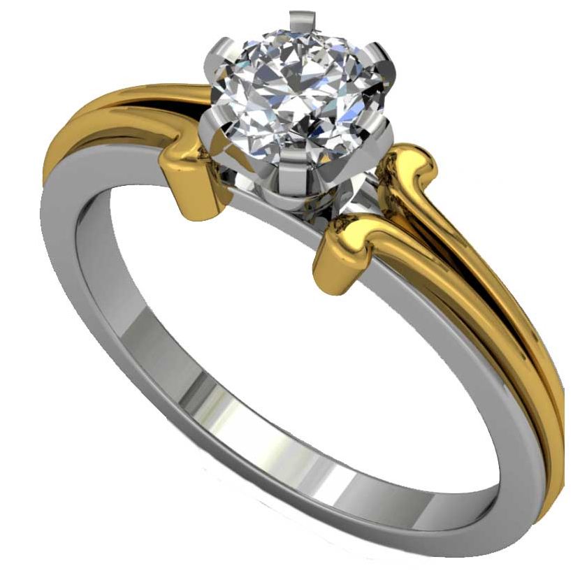 женское кольцо с одним камнем для помолвки