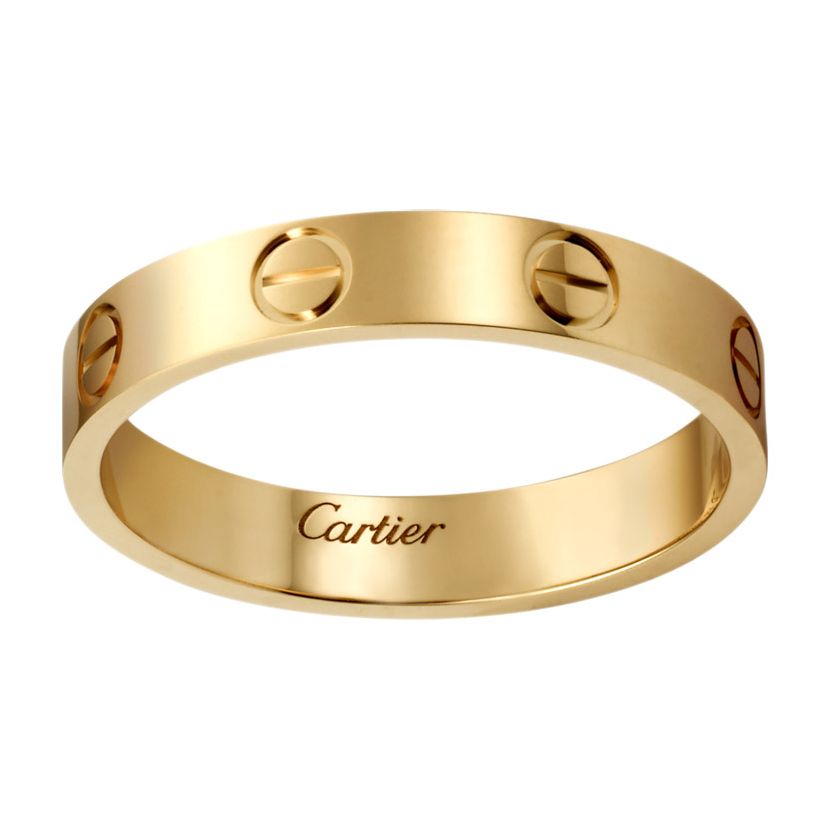 Кольцо в стиле Cartier Love Small в лимонном золоте