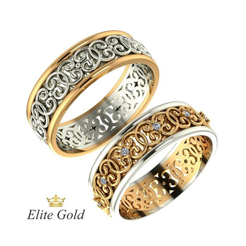 обручальные кольца Malena в белом и красном золоте