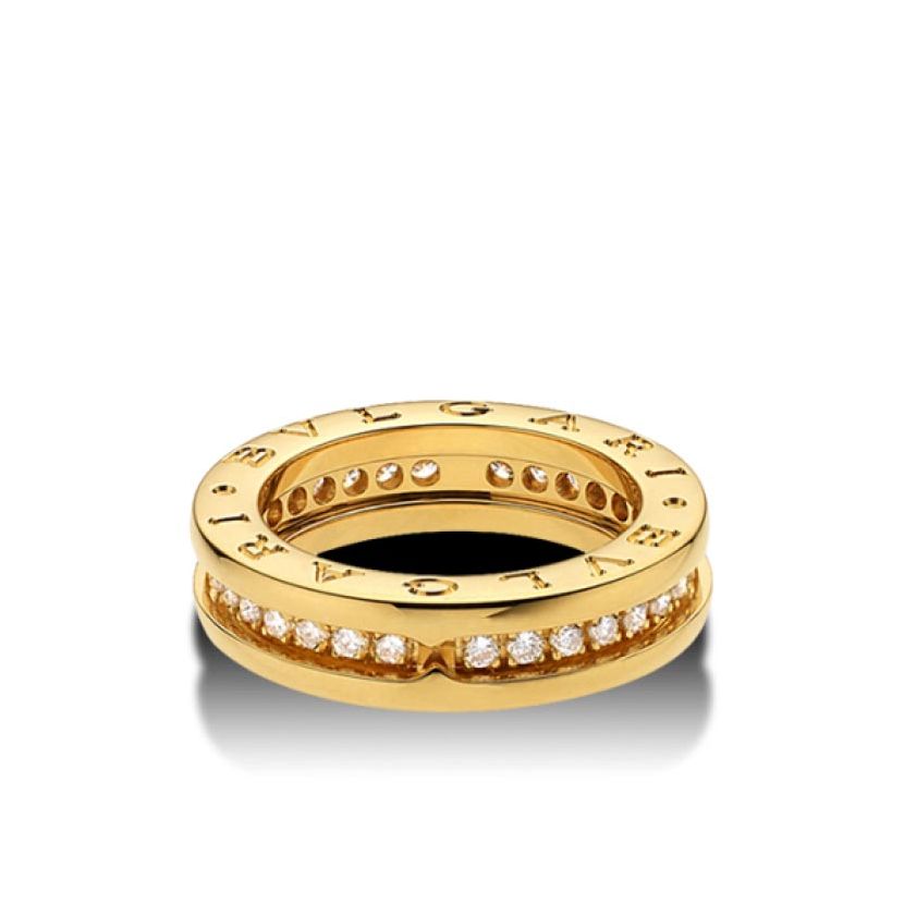 кольцо булгари с одной полосой в красном золоте