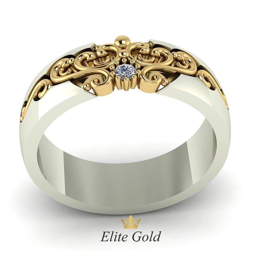 кольцо Ellette в белом и лимонном золоте