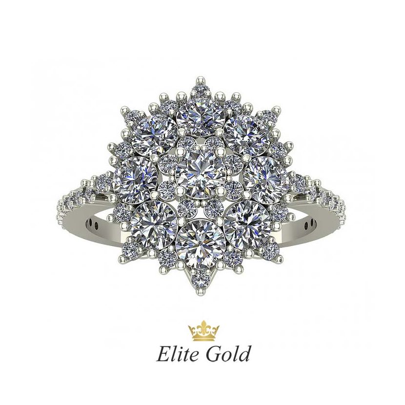 кольцо Era di Lusso, усыпанное камнями в белом золоте