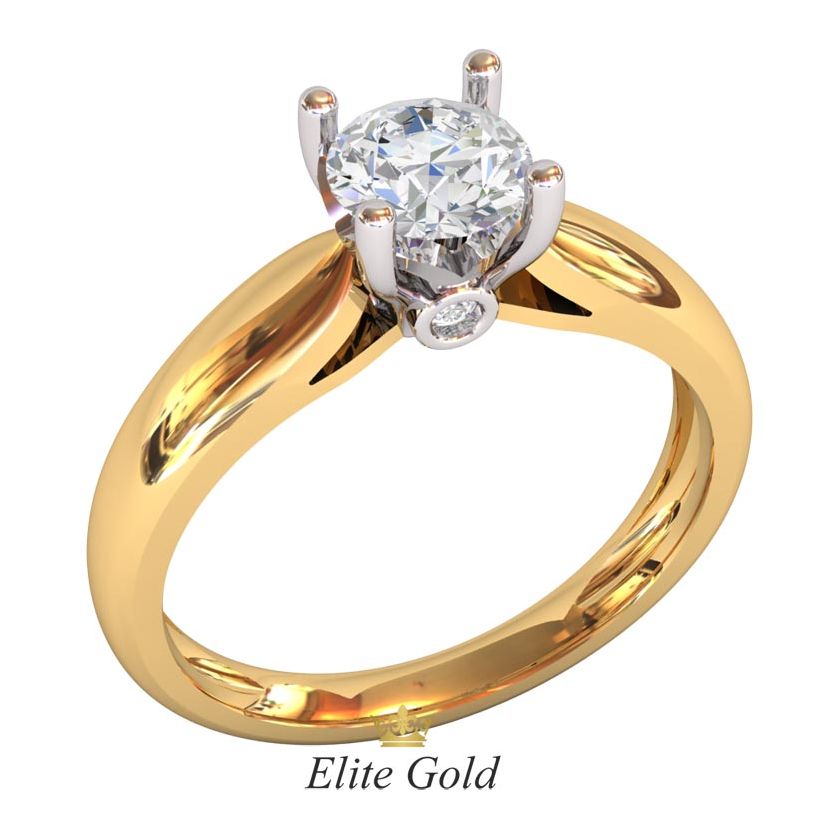 кольцо для помолвки в двух цветах золота