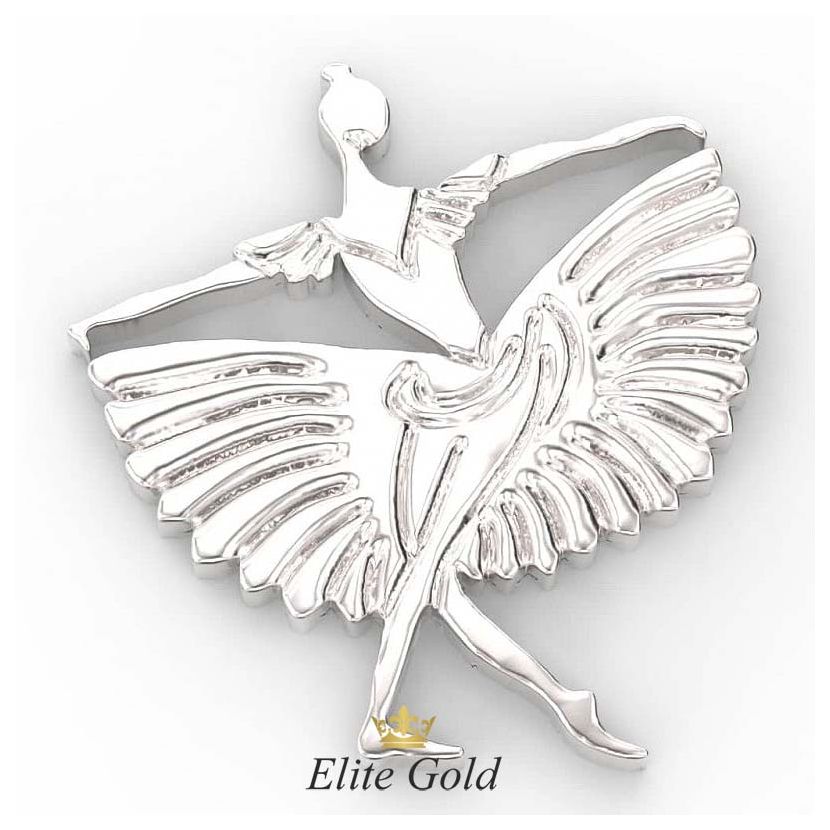 кулон балерина в белом золоте