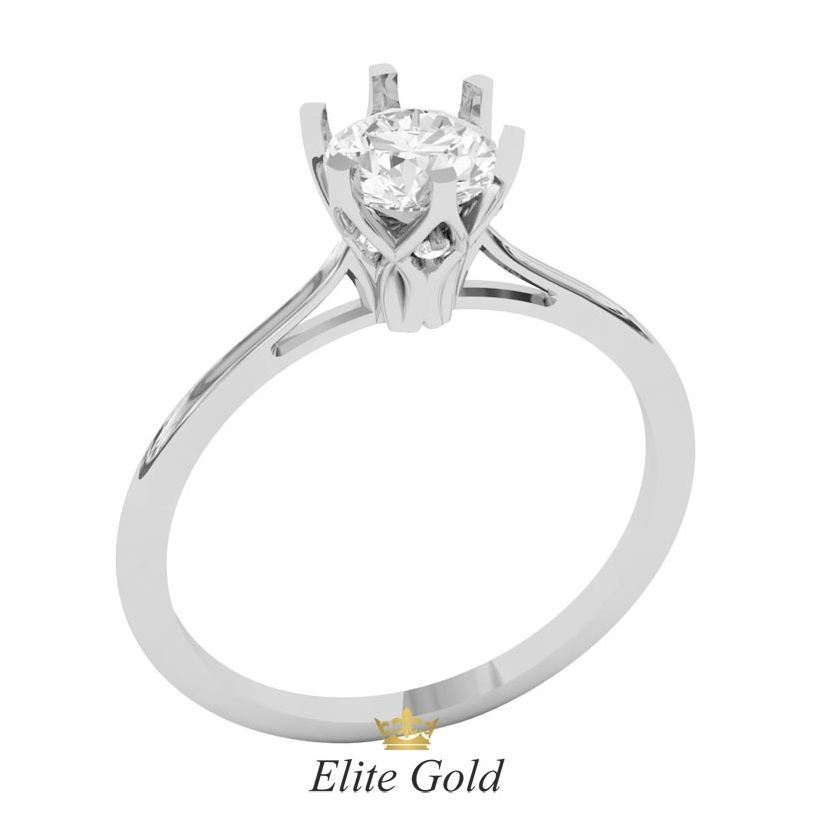 кольцо для помолвки в белом золоте фото