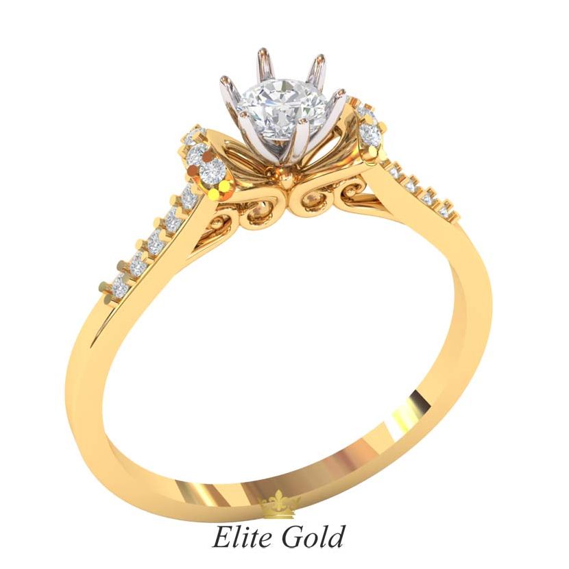кольцо для помолвки с белыми камнями
