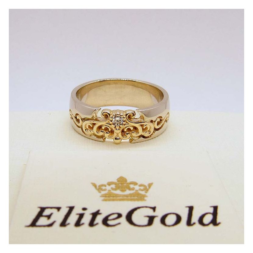 кольцо Ellette в белом и лимонном золоте