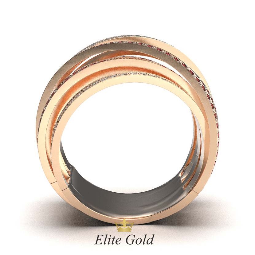 кольцо Caprice в красном золоте - вид  сбоку