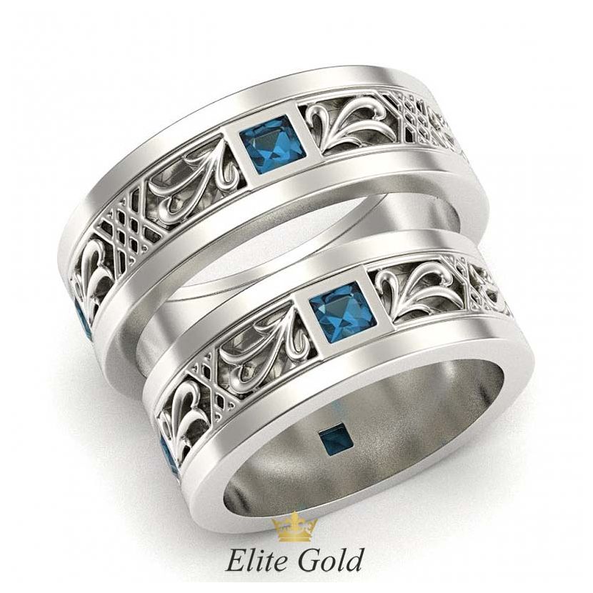 кольца Incantato с голубыми камнями в белом золоте